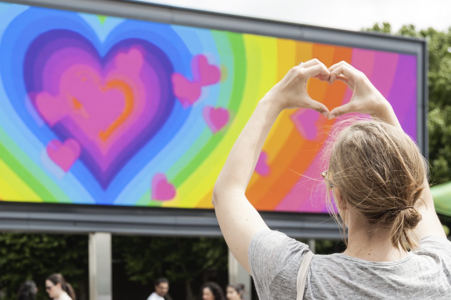 A Love Happens Here billboard placement in central London.