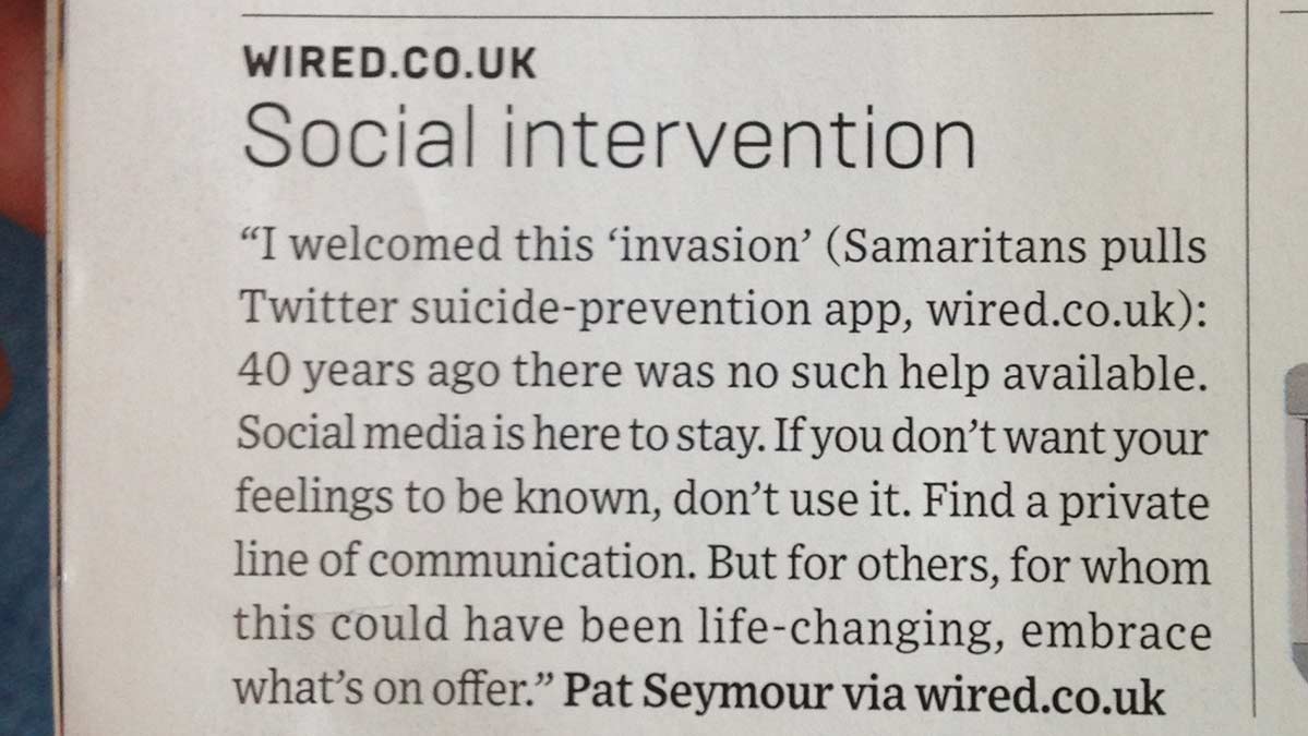 Samaritans Radar onboarding screen